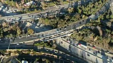 洛杉矶高速公路/高速公路交汇处鸟瞰图-第5段